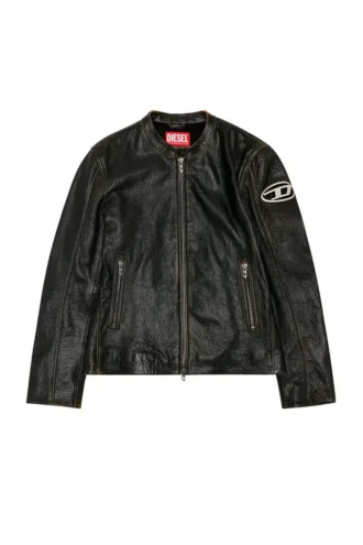 l-cobbe Bikerjacke aus geknittertem Leder