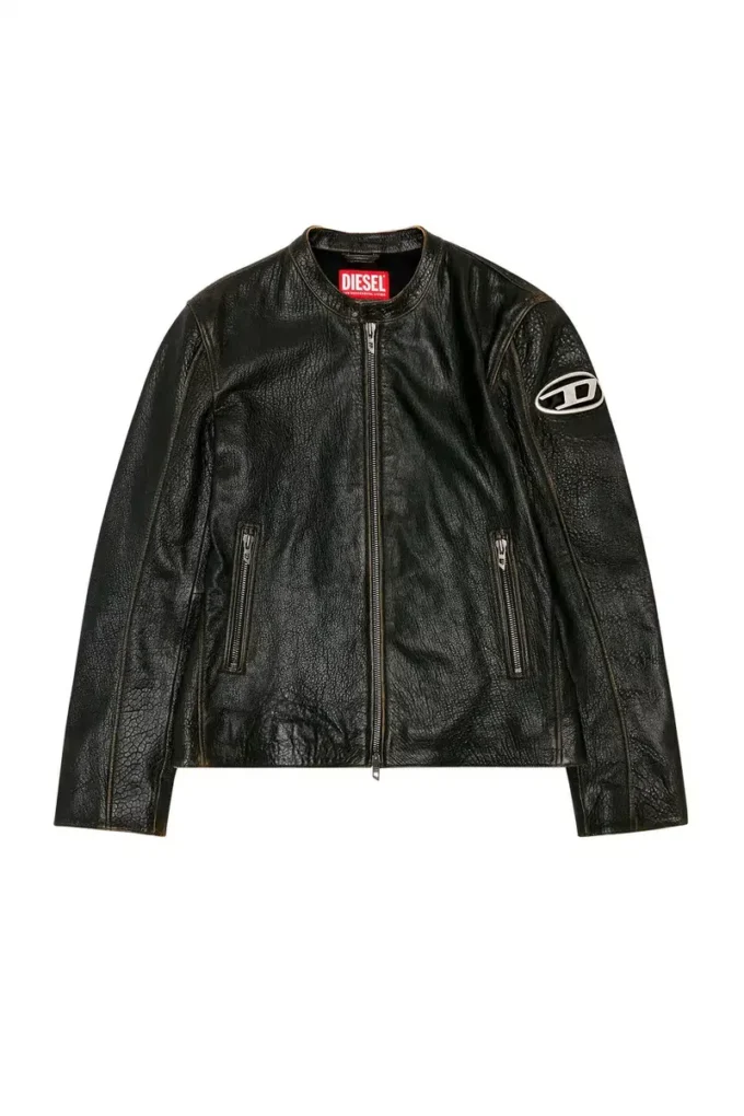 l-cobbe Bikerjacke aus geknittertem Leder