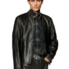 l-cobbe Bikerjacke aus geknittertem Leder