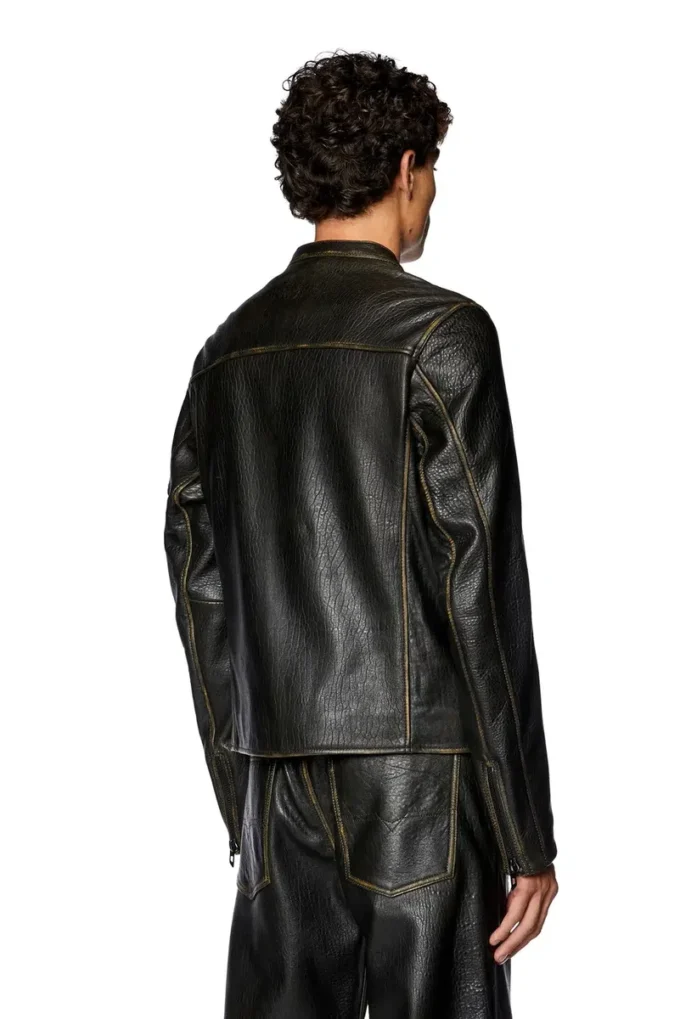 l-cobbe Bikerjacke aus geknittertem Leder
