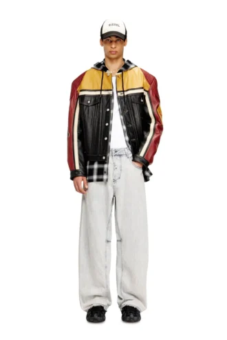 l-coug-20th Lederjacke mit Patch-Details
