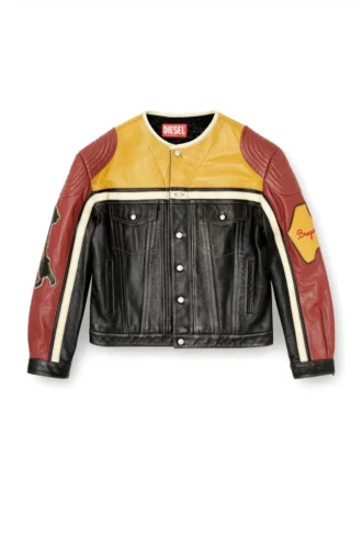 l-coug-20th Lederjacke mit Patch-Details