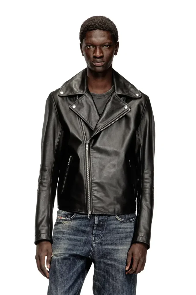 l-eo-wrd Bikerjacke aus gewachstem Leder