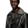 l-eo-wrd Bikerjacke aus gewachstem Leder