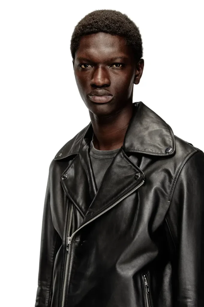 l-eo-wrd Bikerjacke aus gewachstem Leder