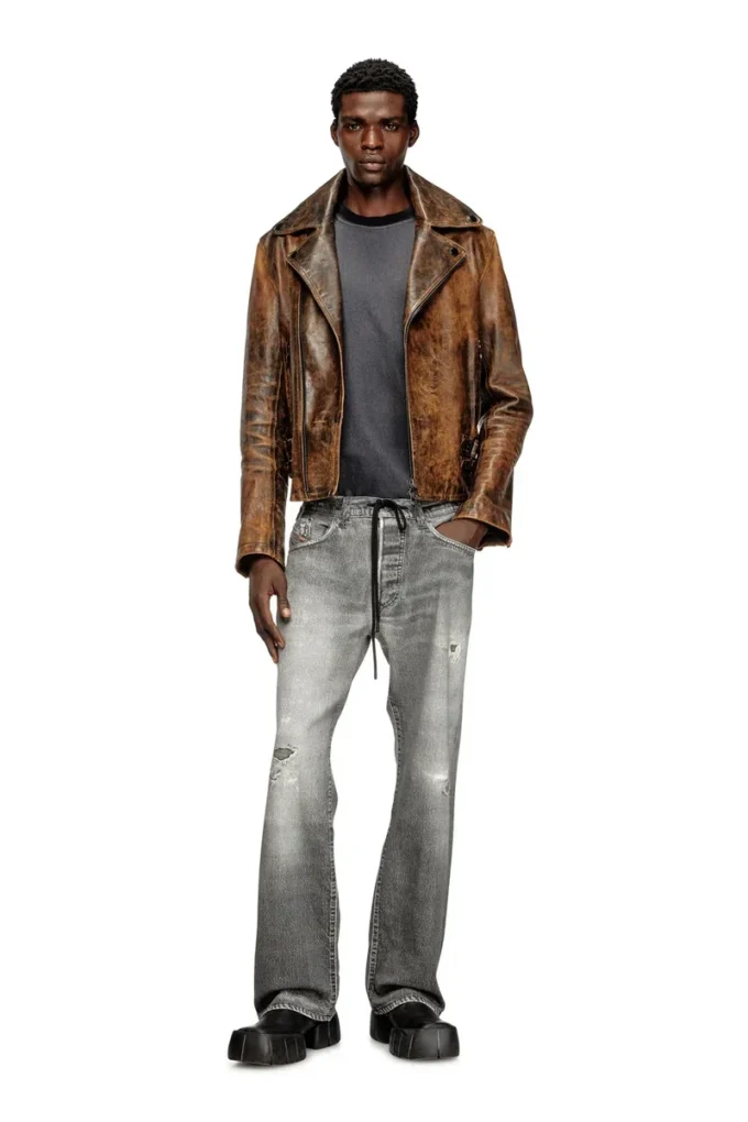 l-eon Bikerjacke aus behandeltem Leder