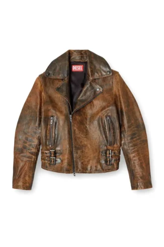 l-eon Bikerjacke aus behandeltem Leder