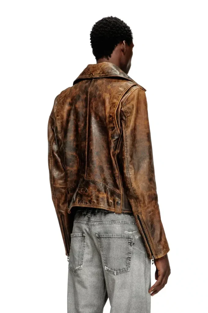 l-eon Bikerjacke aus behandeltem Leder