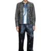 l-evert-a Bikerjacke aus behandeltem Leder mit verblasstem Logo