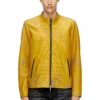 l-evert-a Bikerjacke aus behandeltem Leder mit verblasstem Logo