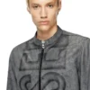 l-evert-a Bikerjacke aus behandeltem Leder mit verblasstem Logo