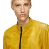 l-evert-a Bikerjacke aus behandeltem Leder mit verblasstem Logo
