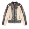 l-evert Bikerjacke aus Leder mit Trompe-l’œil-Effekt