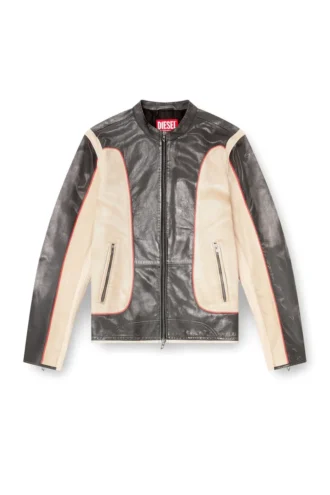 l-evert Bikerjacke aus Leder mit Trompe-l’œil-Effekt