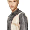l-evert Bikerjacke aus Leder mit Trompe-l’œil-Effekt