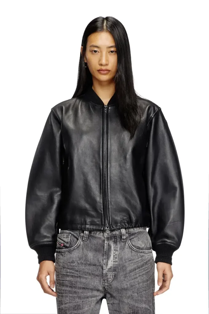 l-ilyan Leder-Bomberjacke l-ilyan Leder-Bomberjacke
