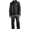 l-korn-a Lederjacke mit geprägtem Oval D