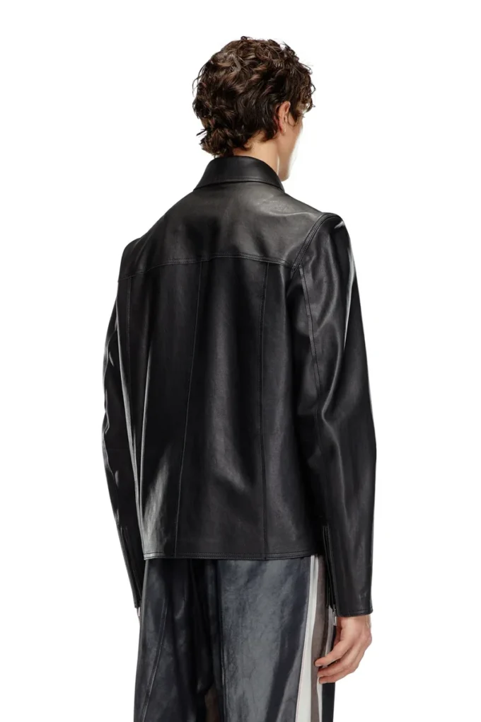 l-korn-a Lederjacke mit geprägtem Oval D