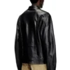 l-krixy Leder-Bikerjacke mit Paspelierung