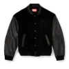 l-nyman Varsity-Bomberjacke aus Baumwolle und Leder