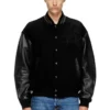 l-nyman Varsity-Bomberjacke aus Baumwolle und Leder