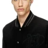 l-nyman Varsity-Bomberjacke aus Baumwolle und Leder