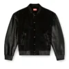 l-nyn Bomberjacke aus Denim und Leder