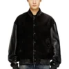 l-nyn Bomberjacke aus Denim und Leder