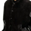 l-nyn Bomberjacke aus Denim und Leder