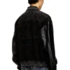 l-nyn Bomberjacke aus Denim und Leder