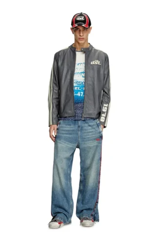 l-pop Bikerjacke aus perforiertem Leder