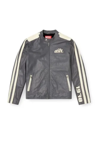 l-pop Bikerjacke aus perforiertem Leder