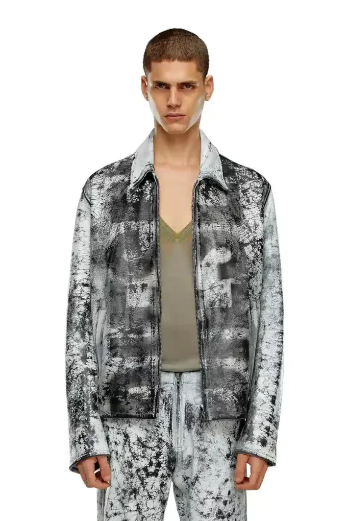 l-pylon-a Blousonjacke aus behandeltem Leder