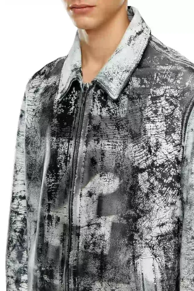 l-pylon-a Blousonjacke aus behandeltem Leder