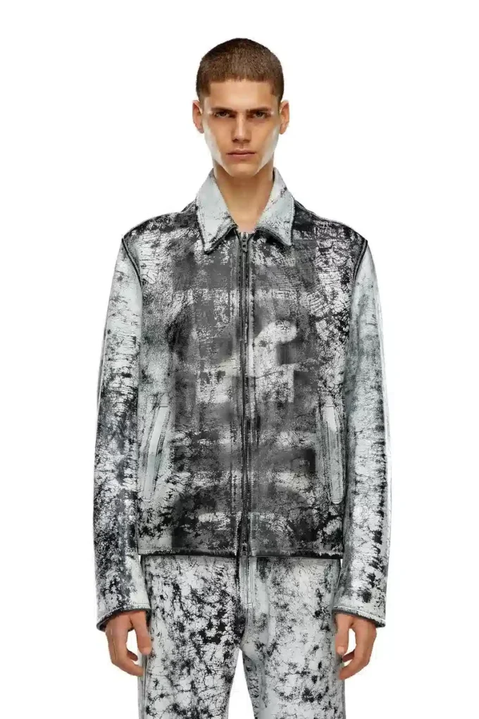 l-pylon-a Blousonjacke aus behandeltem Leder