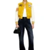 l-real-cp Kurze Collegejacke aus Wolle und Leder l-real-cp Kurze Collegejacke aus Wolle und Leder