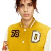 l-real-cp Kurze Collegejacke aus Wolle und Leder l-real-cp Kurze Collegejacke aus Wolle und Leder
