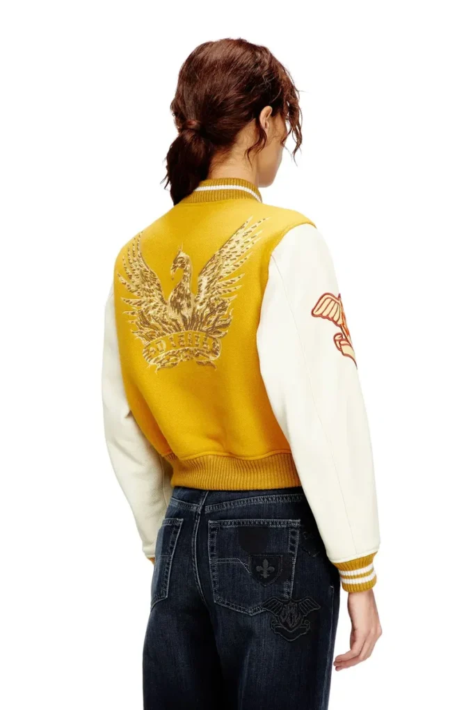 l-real-cp Kurze Collegejacke aus Wolle und Leder l-real-cp Kurze Collegejacke aus Wolle und Leder