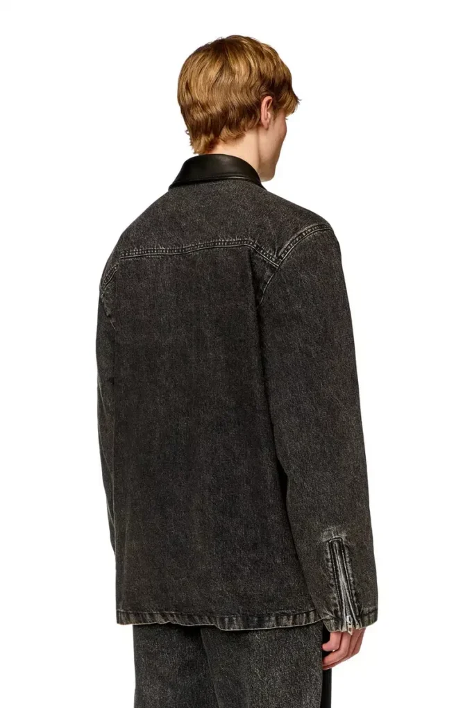 l-stoller Hybridjacke aus Denim und Leder