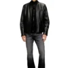 l-tad-wrd Bikerjacke aus gewachstem Leder