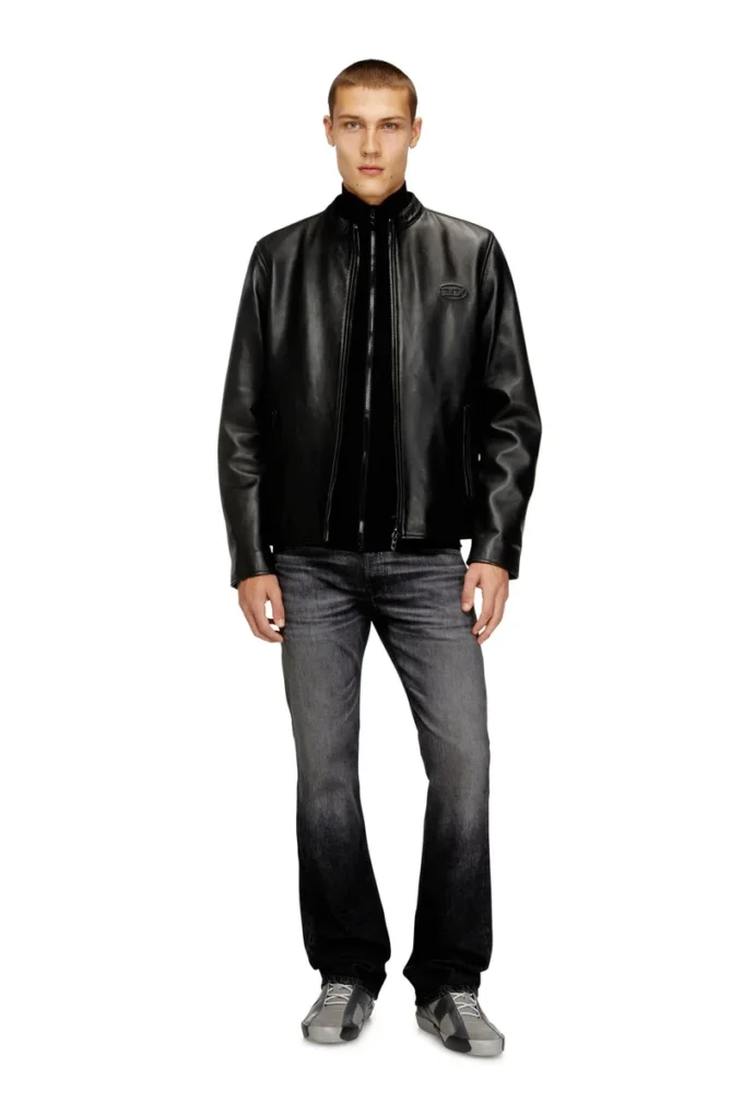 l-tad-wrd Bikerjacke aus gewachstem Leder