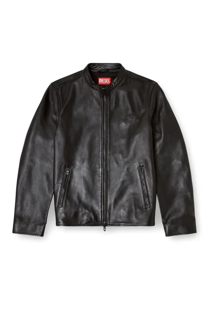 l-tad-wrd Bikerjacke aus gewachstem Leder