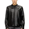 l-tad-wrd Bikerjacke aus gewachstem Leder