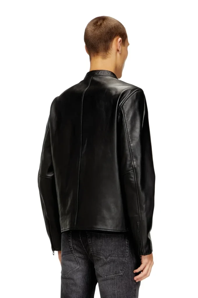 l-tad-wrd Bikerjacke aus gewachstem Leder