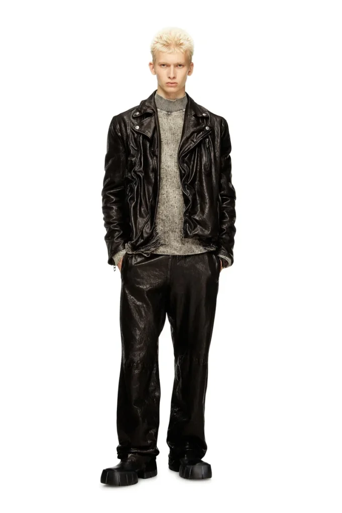 l-uncan Bikerjacke aus gekochtem Leder