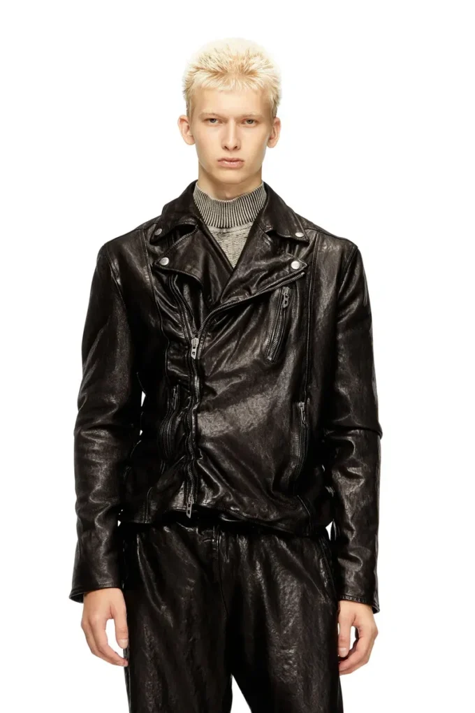 l-uncan Bikerjacke aus gekochtem Leder