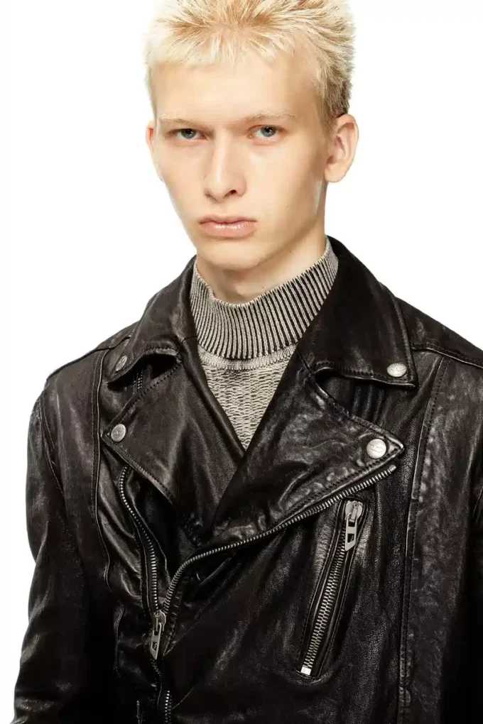 l-uncan Bikerjacke aus gekochtem Leder