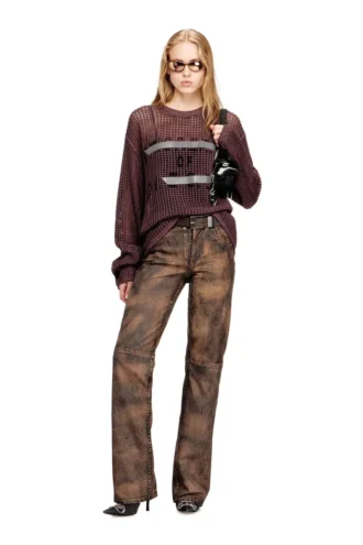 l-ysa Jeanshose aus Distressed-Leder