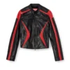 Liebenswerte Bikerjacke aus Leder in Colour-Blocking Liebenswerte Bikerjacke aus Leder in Colour-Blocking