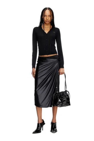 m-alima Wollcardigan mit ausgeschnittenem Logo